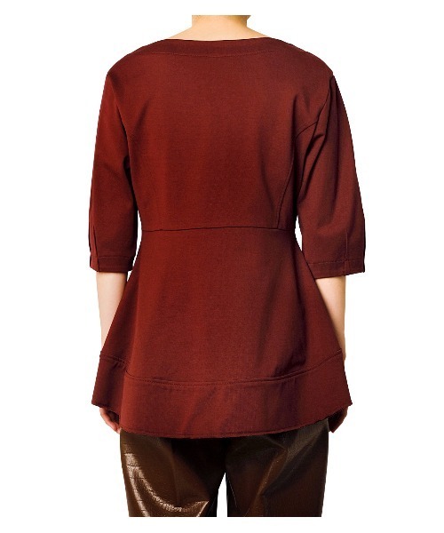 LE CIEL BLEU(ルシェルブルー)の「Boat Neck Peplum Tee(Tシャツ/カットソー・レディース・オフホワイト/ライトグリーン/ボルドー・36)」の10枚目の写真