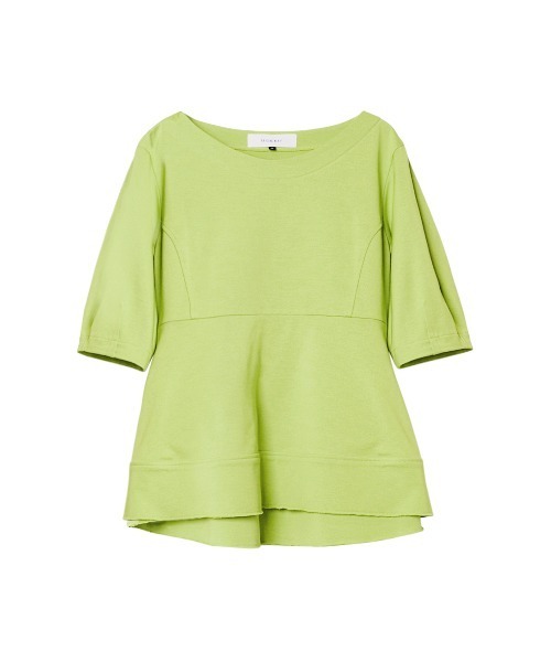 LE CIEL BLEU(ルシェルブルー)の「Boat Neck Peplum Tee(Tシャツ/カットソー・レディース・オフホワイト/ライトグリーン/ボルドー・36)」の9枚目の写真