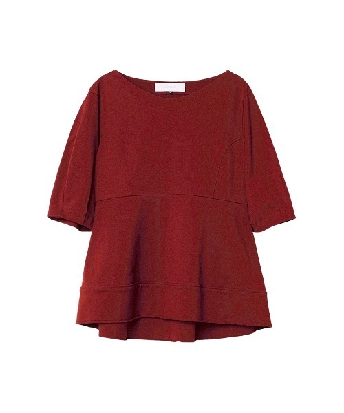 LE CIEL BLEU(ルシェルブルー)の「Boat Neck Peplum Tee(Tシャツ/カットソー・レディース・オフホワイト/ライトグリーン/ボルドー・36)」の8枚目の写真