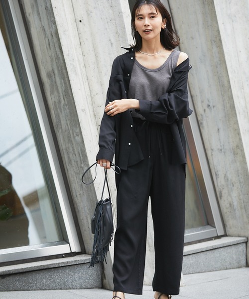 RIVE DROITE（リヴドロワ）の「リラックス感と綺麗見えを叶える美シルエット　ストーンウォッシュリラックスパンツ（その他パンツ・レディース・ブラック/カーキ/オレンジ・38/36）」の10枚目の写真