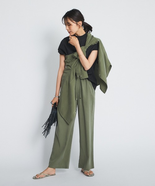 RIVE DROITE（リヴドロワ）の「リラックス感と綺麗見えを叶える美シルエット　ストーンウォッシュリラックスパンツ（その他パンツ・レディース・ブラック/カーキ/オレンジ・38/36）」の14枚目の写真