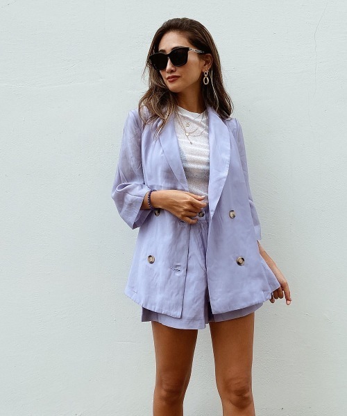 esutoreja(エストレジャ)の「サマーテーラードセットアップ(セットアップ・レディース・パープル/カーキブラウン・S/M)」の11枚目の写真