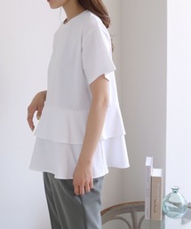 HER CLOSET | 【HERCLOSET】ティアードハーフスリーブTシャツ(Tシャツ/カットソー)