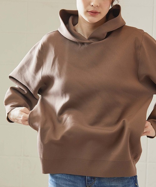 OUVRAGE CLASSE（ウヴラージュクラス）の「セッケツニットパーカー（パーカー・レディース・アイボリー/ブラック/モカ・FREE）」の4枚目の写真