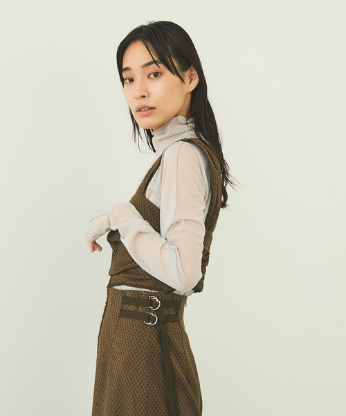 PUBLIC TOKYO（パブリックトウキョウ）の「【セットアップ対応】ダマスクジャガードコルセット（シャツ/ブラウス・レディース・ブラウン/バーガンディー・FREE）」の5枚目の写真