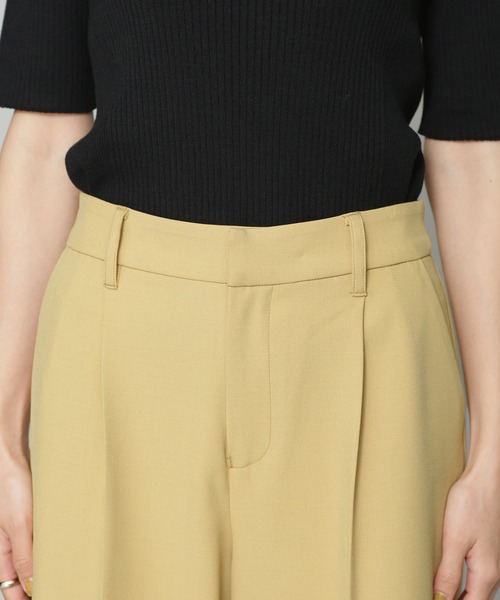 NANO universe（ナノユニバース）の「WEB限定/センタープレスタックワイドパンツ（その他パンツ・レディース・イエロー/チャコール/ベージュ・36/38）」の15枚目の写真
