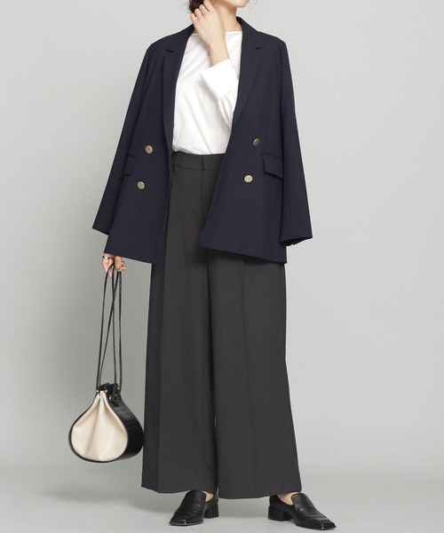 NANO universe（ナノユニバース）の「WEB限定/センタープレスタックワイドパンツ（その他パンツ・レディース・イエロー/チャコール/ベージュ・36/38）」の19枚目の写真