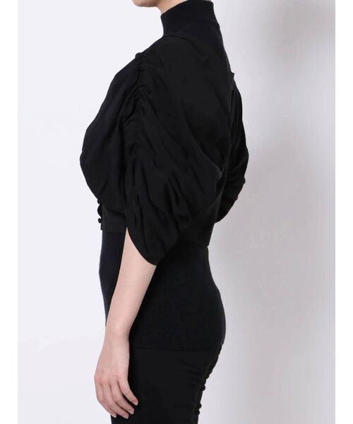 LAGUNAMOON（ラグナムーン）の「ショルダーギャザーレイヤードニット（ニット/セーター・レディース・アイボリー/ブラック/ブラウン・FREE）」の6枚目の写真