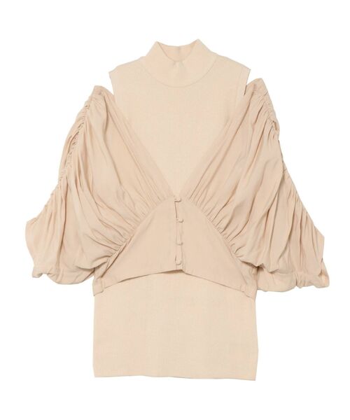 LAGUNAMOON（ラグナムーン）の「ショルダーギャザーレイヤードニット（ニット/セーター・レディース・アイボリー/ブラック/ブラウン・FREE）」の20枚目の写真