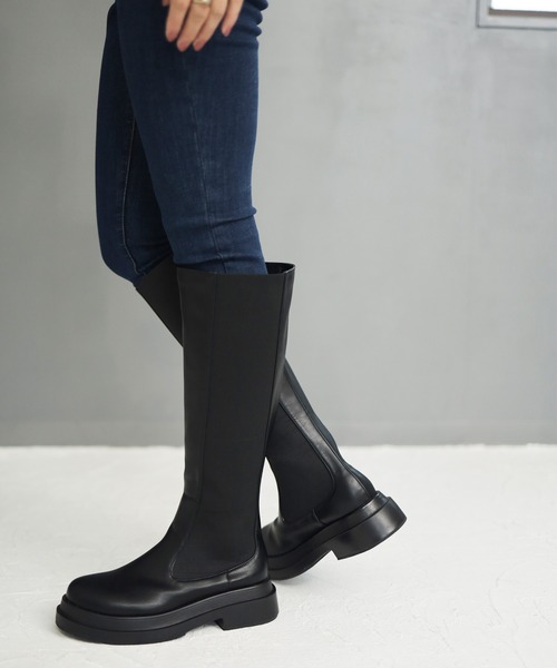 SESTO（セスト）の「タンクソールサイドゴアロングブーツ（ブーツ・レディース・ブラック・LL/S/M/L）」の9枚目の写真