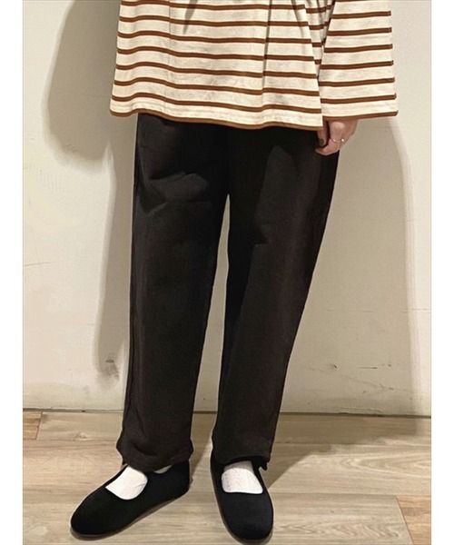 Samansa Mos2(サマンサ モスモス)の「綿麻ストレッチテーパードパンツ(その他パンツ・レディース・ブラック/オレンジ/マスタード/チャコール・フリ-)」の3枚目の写真