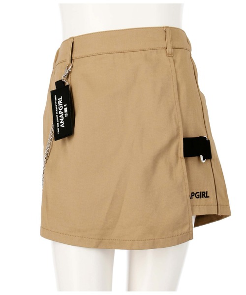 ANAP GiRL(アナップガール)の「チェーン付デザインスカパン(その他パンツ・キッズ・ベージュ/ブラック/ホワイト×ブラック・XS/S/M)」の8枚目の写真