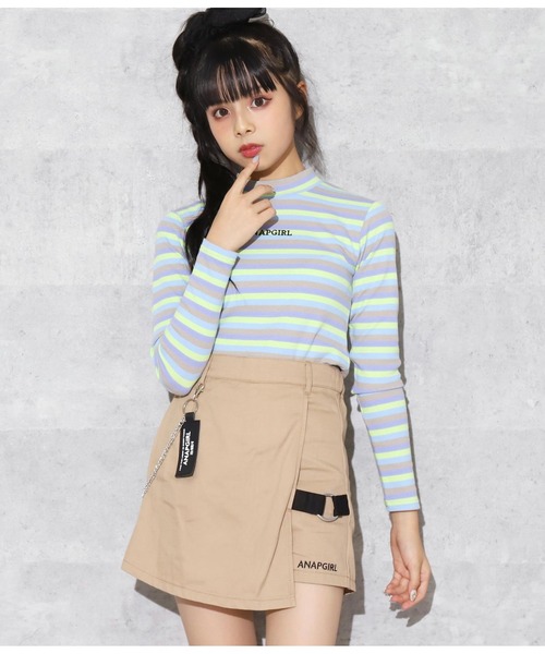 ANAP GiRL(アナップガール)の「チェーン付デザインスカパン(その他パンツ・キッズ・ベージュ/ブラック/ホワイト×ブラック・XS/S/M)」の22枚目の写真