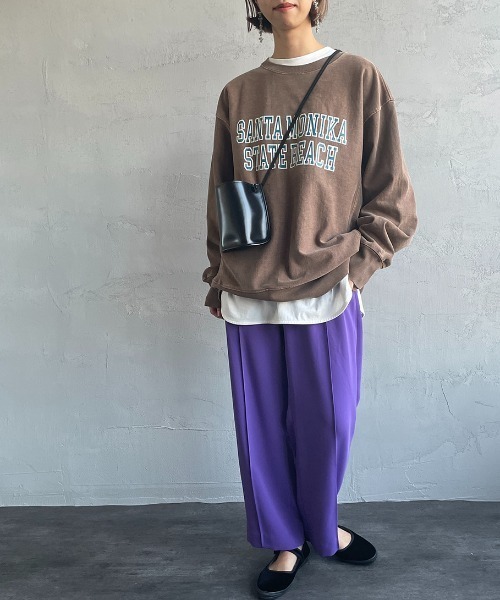 SCREEN STARS（スクリーンスターズ）の「[SCREEN STARS/スクリーンスターズ] 別注カレッジロゴピグメントロングスリーブTシャツ（Tシャツ/カットソー・レディース・ライトグレー/ブラック/ベージュ/ブルー/グリーン・M/L）」の5枚目の写真