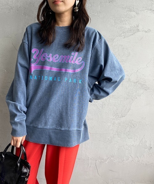 SCREEN STARS（スクリーンスターズ）の「[SCREEN STARS/スクリーンスターズ] 別注カレッジロゴピグメントロングスリーブTシャツ（Tシャツ/カットソー・レディース・ライトグレー/ブラック/ベージュ/ブルー/グリーン・M/L）」の2枚目の写真