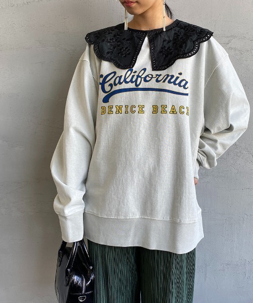 SCREEN STARS（スクリーンスターズ）の「[SCREEN STARS/スクリーンスターズ] 別注カレッジロゴピグメントロングスリーブTシャツ（Tシャツ/カットソー・レディース・ライトグレー/ブラック/ベージュ/ブルー/グリーン・M/L）」の4枚目の写真