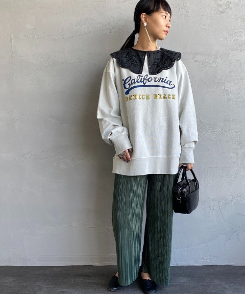 SCREEN STARS（スクリーンスターズ）の「[SCREEN STARS/スクリーンスターズ] 別注カレッジロゴピグメントロングスリーブTシャツ（Tシャツ/カットソー・レディース・ライトグレー/ブラック/ベージュ/ブルー/グリーン・M/L）」の6枚目の写真