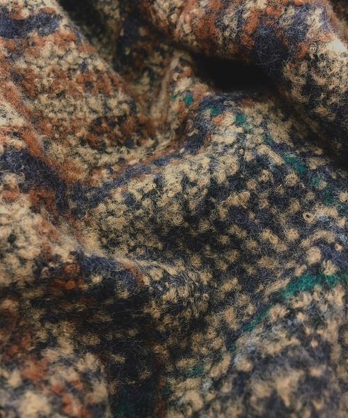 etoll.（エトル）の「チェック柄タックロングコート（ステンカラーコート・レディース・ネイビー/ブラウン/グレー・M/L）」の18枚目の写真