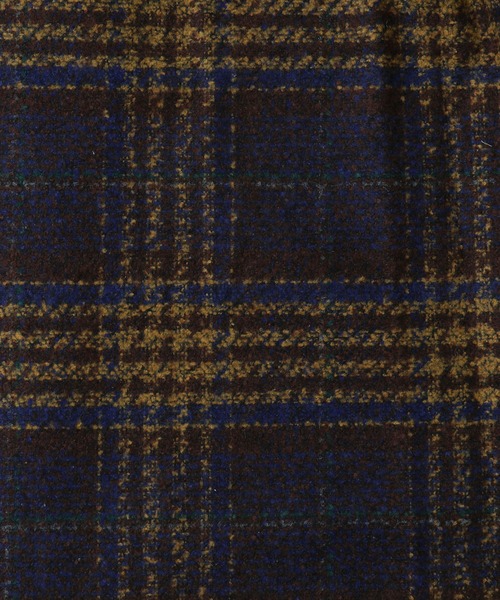 etoll.（エトル）の「チェック柄タックロングコート（ステンカラーコート・レディース・ネイビー/ブラウン/グレー・M/L）」の6枚目の写真