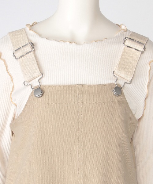 Lycee mine（リセマイン）の「Aラインジャンスカ（ジャンパースカート・キッズ・ブルー/ベージュ・S/M）」の6枚目の写真