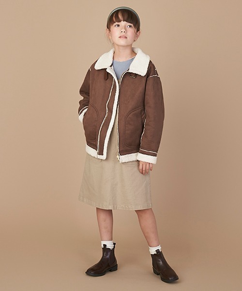 Lycee mine（リセマイン）の「Aラインジャンスカ（ジャンパースカート・キッズ・ブルー/ベージュ・S/M）」の15枚目の写真