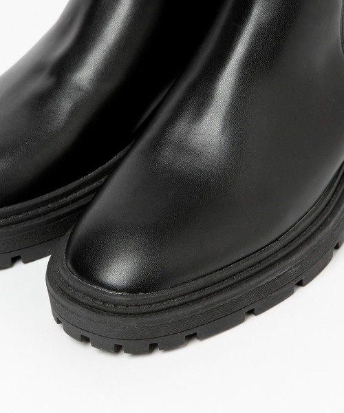 GLOBAL WORK(グローバルワーク)の「らくっション厚底サイドゴアブーツ/215692(ブーツ・レディース・ブラック・SMALL/MEDIUM/LARGE)」の2枚目の写真
