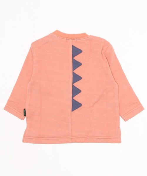 kladskap（クレードスコープ）の「恐竜アップリケ接結長袖Tシャツ（Tシャツ/カットソー・キッズ・ダークオレンジ/ブルーグリーン/ネイビー・110cm/130cm/90cm/100cm/120cm/80ｃｍ）」の4枚目の写真
