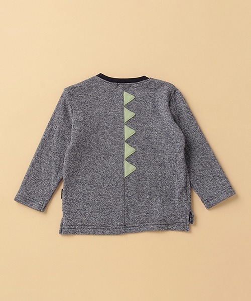 kladskap（クレードスコープ）の「恐竜アップリケ接結長袖Tシャツ（Tシャツ/カットソー・キッズ・ダークオレンジ/ブルーグリーン/ネイビー・110cm/130cm/90cm/100cm/120cm/80ｃｍ）」の5枚目の写真