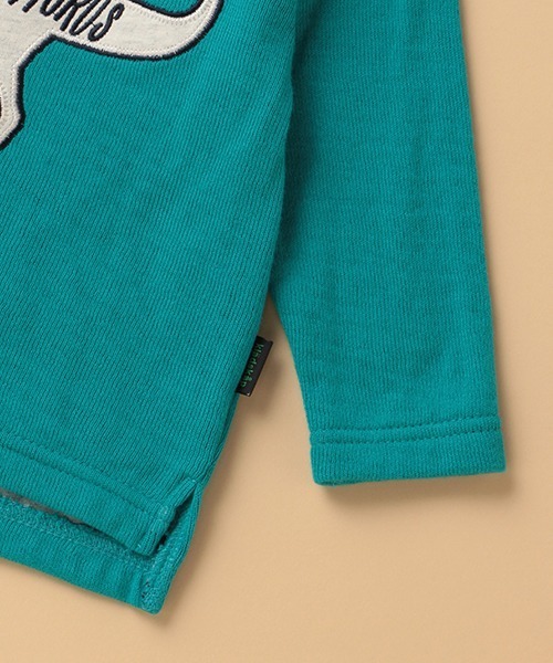 kladskap（クレードスコープ）の「恐竜アップリケ接結長袖Tシャツ（Tシャツ/カットソー・キッズ・ダークオレンジ/ブルーグリーン/ネイビー・110cm/130cm/90cm/100cm/120cm/80ｃｍ）」の9枚目の写真