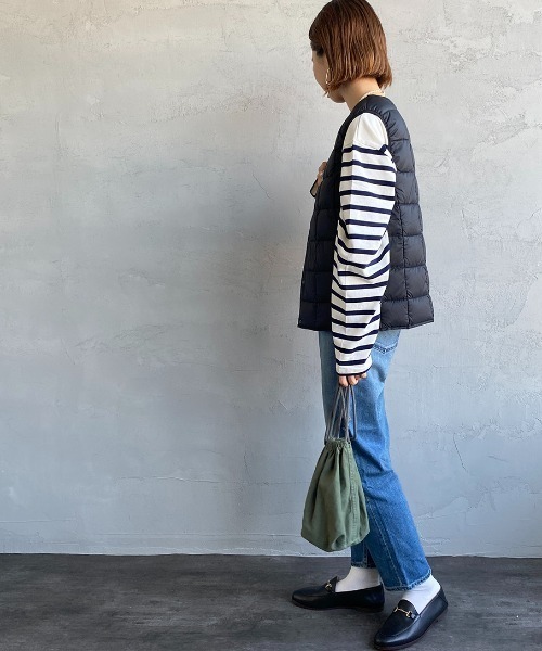 TAION（タイオン）の「【WEB限定】[TAION/タイオン] Vネック インナーダウンベスト（ダウンベスト・レディース・ブラック/オフホワイト/ベージュ・M/L）」の17枚目の写真