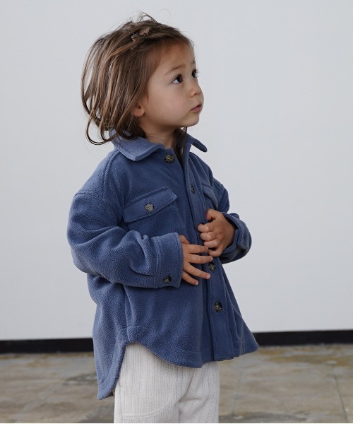 quoti use fith（クゥオティ　ユース　フィス）の「イージーウォーム 長袖 オーバーシャツ（シャツ/ブラウス・キッズ・ブルー/ブラウン/アイボリー/チャコールグレー・100/90/110/130/120/80）」の4枚目の写真