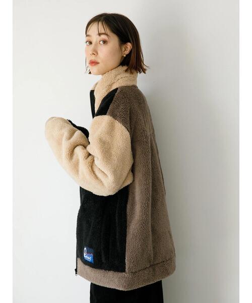 koe（コエ）の「Penfieldシャギーボアスタンドブルゾン*（ブルゾン・レディース・ブラウン/ブラック/A・L/M）」の5枚目の写真