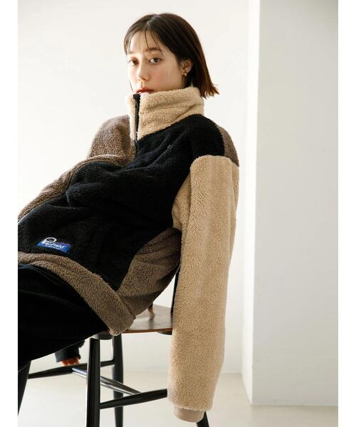 koe（コエ）の「Penfieldシャギーボアスタンドブルゾン*（ブルゾン・レディース・ブラウン/ブラック/A・L/M）」の14枚目の写真