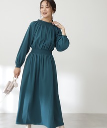 N.（N. Natural Beauty Basic） | 【S Size Line】シャーリングドレープ長袖ワンピース(ワンピース)