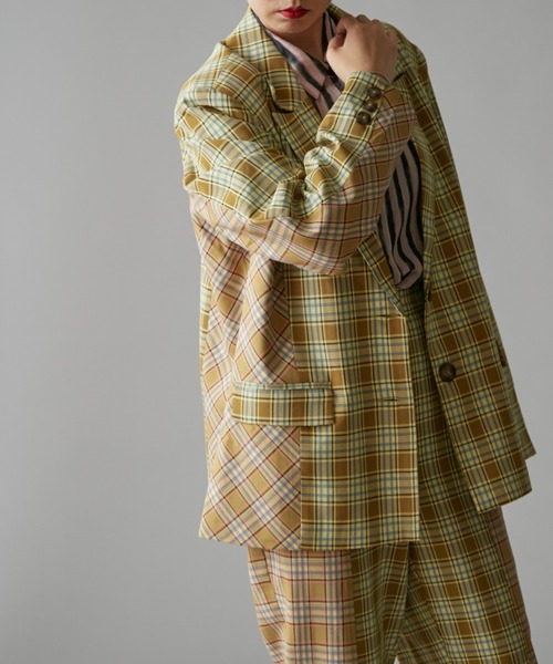 ear PAPILLONNER(イアパピヨネ)の「【resume(レジュメ)】コンビチェックジャケット(セットアップ・レディース・チェック・FREE)」の4枚目の写真