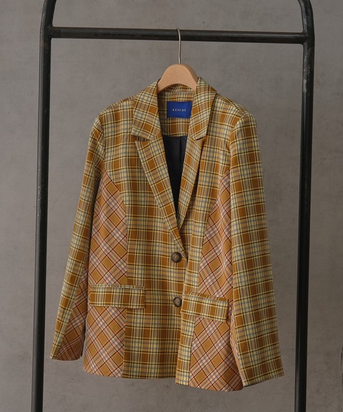 ear PAPILLONNER(イアパピヨネ)の「【resume(レジュメ)】コンビチェックジャケット(セットアップ・レディース・チェック・FREE)」の19枚目の写真