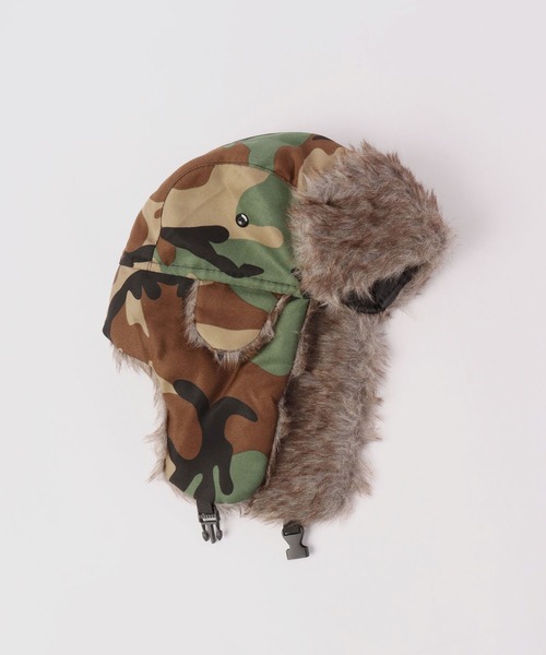 Ree&Mee（リーアンドミー）の「Ree＆Mee はっ水加工 2WAY エコファー パイロット キャップ CAP 防寒  ハット 男女兼用（キャップ・メンズ・ブラック/グレー/カーキ/ネイビー/ライトグレー/グリーン系カモフラージュ/オリーブ・FREE）」の7枚目の写真