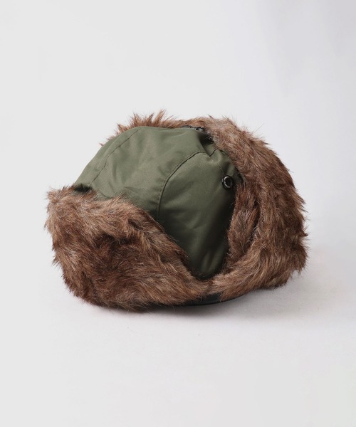 Ree&Mee（リーアンドミー）の「Ree＆Mee はっ水加工 2WAY エコファー パイロット キャップ CAP 防寒  ハット 男女兼用（キャップ・メンズ・ブラック/グレー/カーキ/ネイビー/ライトグレー/グリーン系カモフラージュ/オリーブ・FREE）」の5枚目の写真