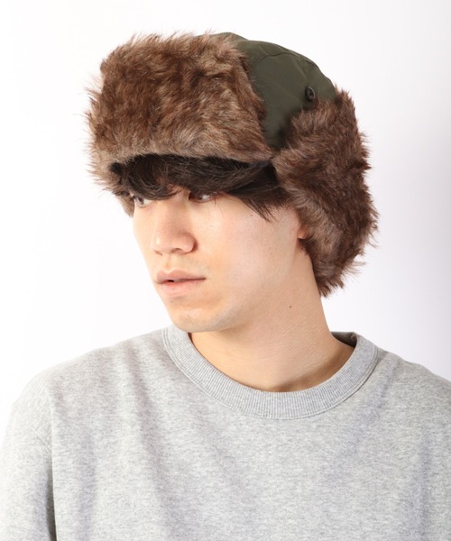 Ree&Mee（リーアンドミー）の「Ree＆Mee はっ水加工 2WAY エコファー パイロット キャップ CAP 防寒  ハット 男女兼用（キャップ・メンズ・ブラック/グレー/カーキ/ネイビー/ライトグレー/グリーン系カモフラージュ/オリーブ・FREE）」の13枚目の写真