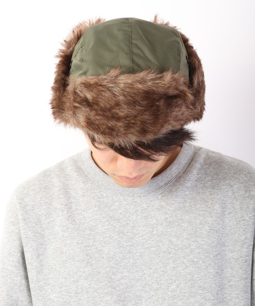 Ree&Mee（リーアンドミー）の「Ree＆Mee はっ水加工 2WAY エコファー パイロット キャップ CAP 防寒  ハット 男女兼用（キャップ・メンズ・ブラック/グレー/カーキ/ネイビー/ライトグレー/グリーン系カモフラージュ/オリーブ・FREE）」の14枚目の写真