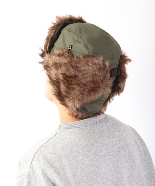 Ree&Mee（リーアンドミー）の「Ree＆Mee はっ水加工 2WAY エコファー パイロット キャップ CAP 防寒  ハット 男女兼用（キャップ・メンズ・ブラック/グレー/カーキ/ネイビー/ライトグレー/グリーン系カモフラージュ/オリーブ・FREE）」の16枚目の写真