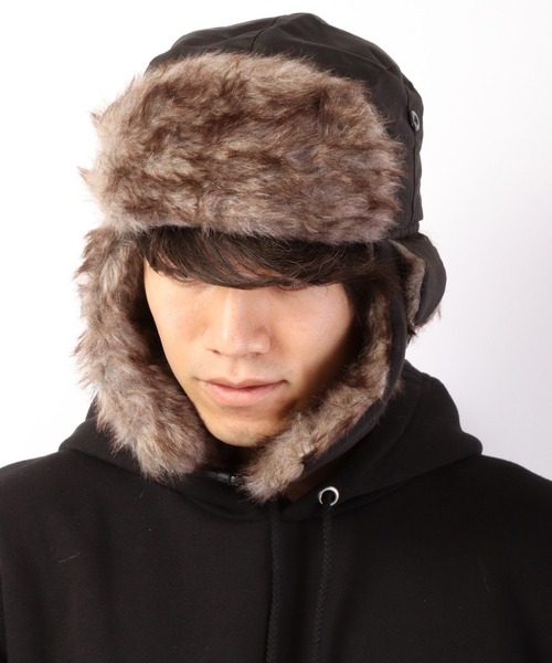 Ree&Mee（リーアンドミー）の「Ree＆Mee はっ水加工 2WAY エコファー パイロット キャップ CAP 防寒  ハット 男女兼用（キャップ・メンズ・ブラック/グレー/カーキ/ネイビー/ライトグレー/グリーン系カモフラージュ/オリーブ・FREE）」の9枚目の写真