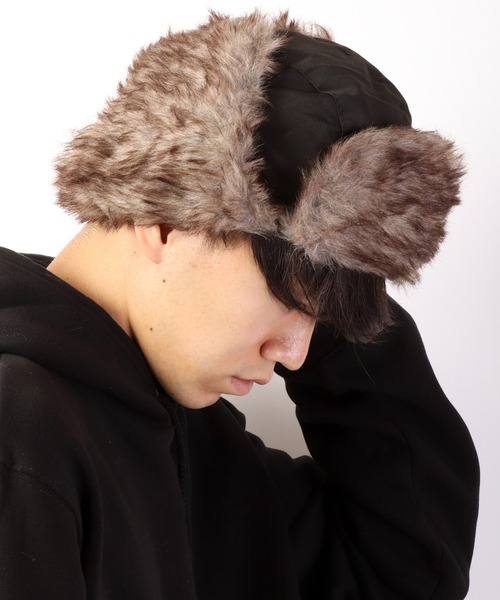 Ree&Mee（リーアンドミー）の「Ree＆Mee はっ水加工 2WAY エコファー パイロット キャップ CAP 防寒  ハット 男女兼用（キャップ・メンズ・ブラック/グレー/カーキ/ネイビー/ライトグレー/グリーン系カモフラージュ/オリーブ・FREE）」の19枚目の写真