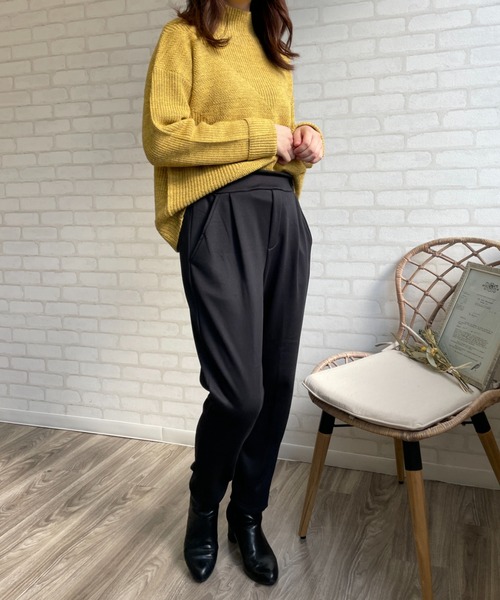 Chiaro（キアロ）の「裏起毛 美脚テーパードパンツ（その他パンツ・レディース・ブラック/ベージュ/モカ・M/L）」の10枚目の写真