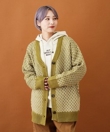CUBE SUGAR（キューブシュガー）の「WEB限定 Vネック 配色 柄 ニット カーディガン（カーディガン/ボレロ）」
