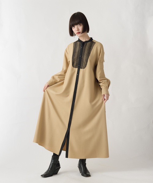 La SRIC（ラスリック）の「La SRIC / レースヨークOP（ワンピース・レディース・グレー/キャメル・38）」の19枚目の写真