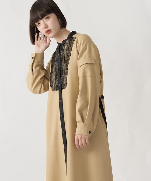 La SRIC（ラスリック）の「La SRIC / レースヨークOP（ワンピース・レディース・グレー/キャメル・38）」の21枚目の写真