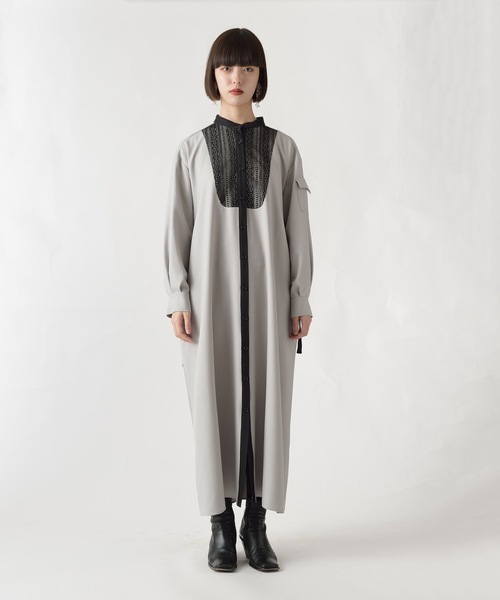 La SRIC（ラスリック）の「La SRIC / レースヨークOP（ワンピース・レディース・グレー/キャメル・38）」の8枚目の写真