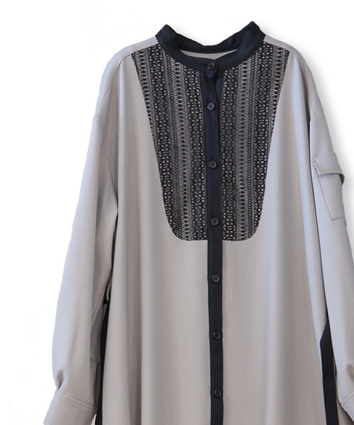 La SRIC（ラスリック）の「La SRIC / レースヨークOP（ワンピース・レディース・グレー/キャメル・38）」の11枚目の写真