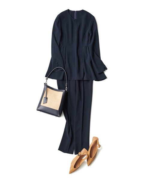 ANAYI(アナイ)の「ストレッチクロステーパード パンツ(その他パンツ・レディース・ミント/ライトグレー/ネイビー・36/38/34)」の4枚目の写真